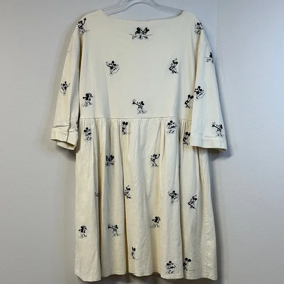 Disney Parks Noir Collection Mickey Minnie Embroidered Vintage Style Dress 1X - Picture 7 of 8